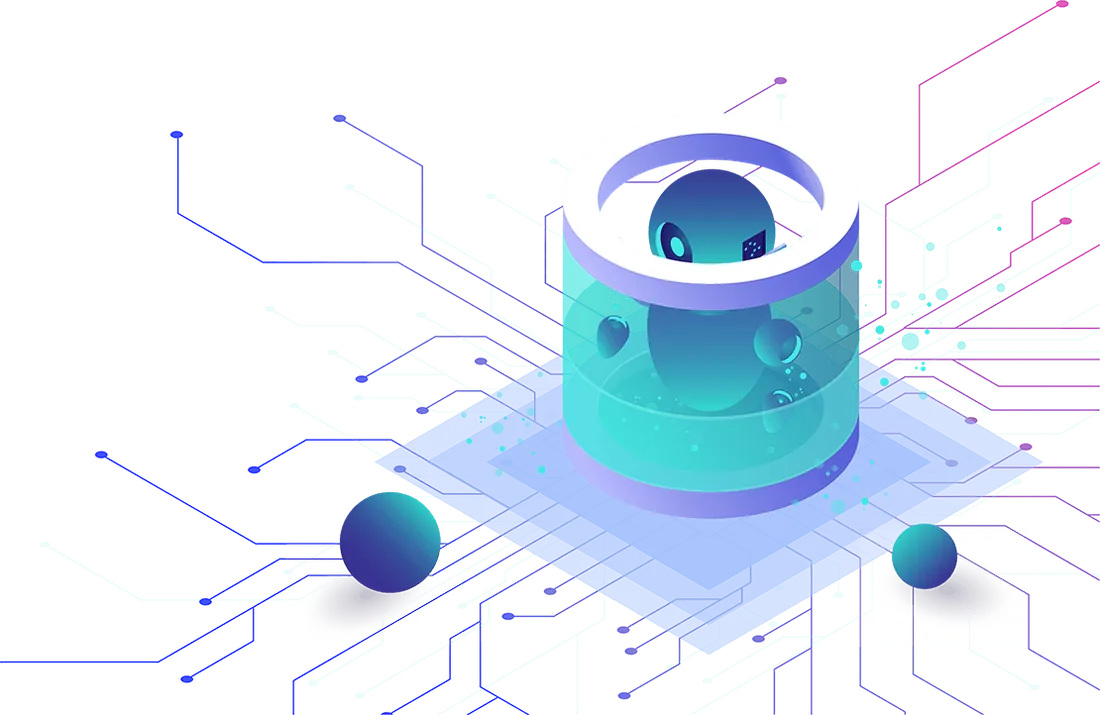 Isometric IoT platform illustration